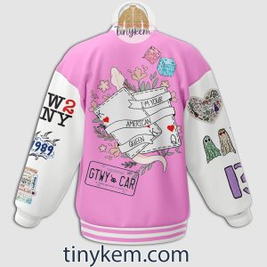 Taylor Swift Customized Pink and White Baseball Jacket2B3 f9Slz