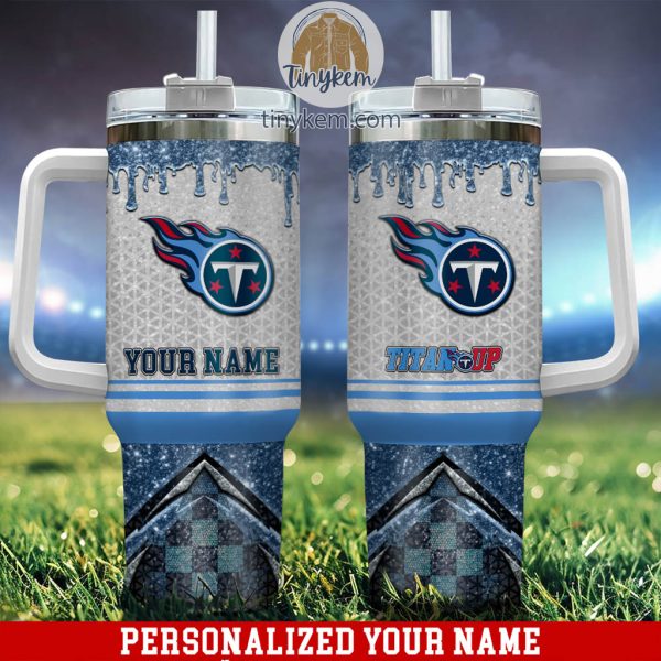 Tennessee Titans Personalized 40Oz Tumbler With Glitter Printed Style