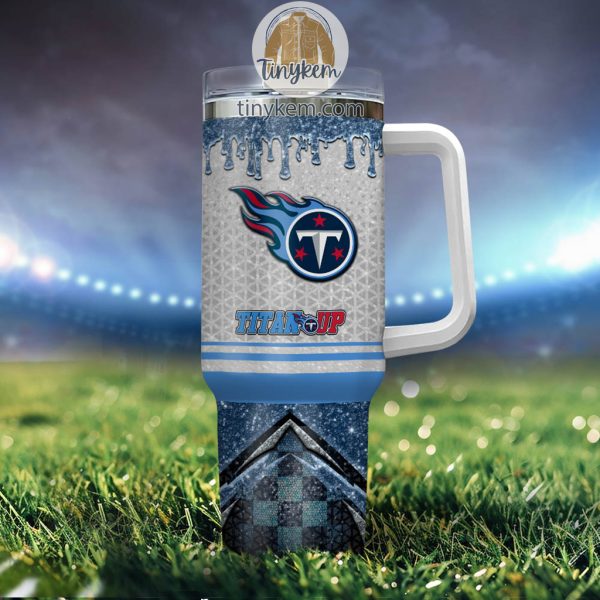 Tennessee Titans Personalized 40Oz Tumbler With Glitter Printed Style