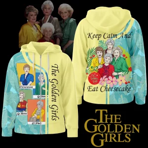 The Golden Girls Zipper Hoodie: Keep Calm and Eat Cheesecake