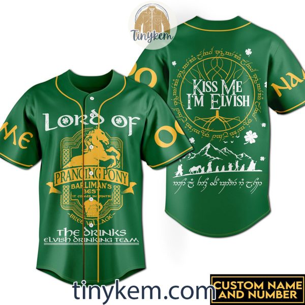 The Lord Of The Rings Patrick Day Customized Baseball Jersey: Kiss Me I’m Elvish