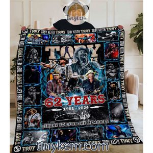 Toby Keith 62 Years 1961-2024 Quilt Blanket