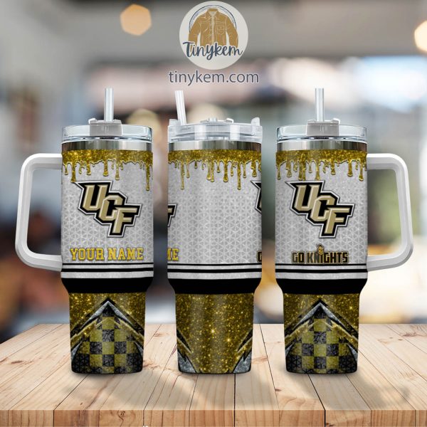 UCF Knights Customized 40oz Tumbler With Glitter Printed Style