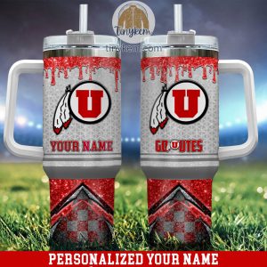 Utah Utes Customized 40oz Tumbler With Glitter Printed Style