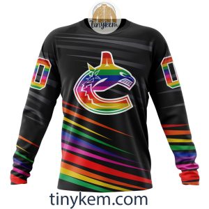 Vancouver Canucks With LGBT Pride Design Tshirt Hoodie Sweatshirt2B4 WeotQ