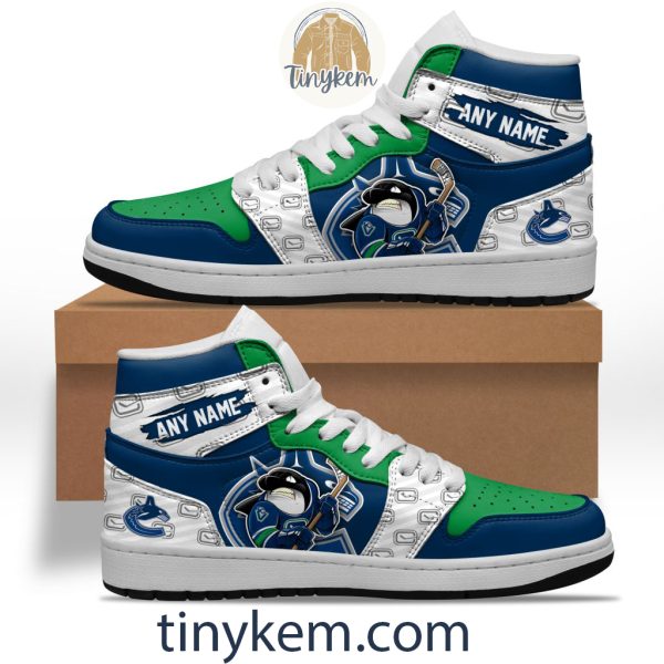 Vancouver Canucks With Team Mascot Customized Air Jordan 1 Sneaker