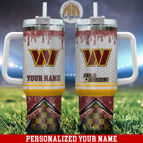 Washington Commanders Personalized 40Oz Tumbler With Glitter Printed Style