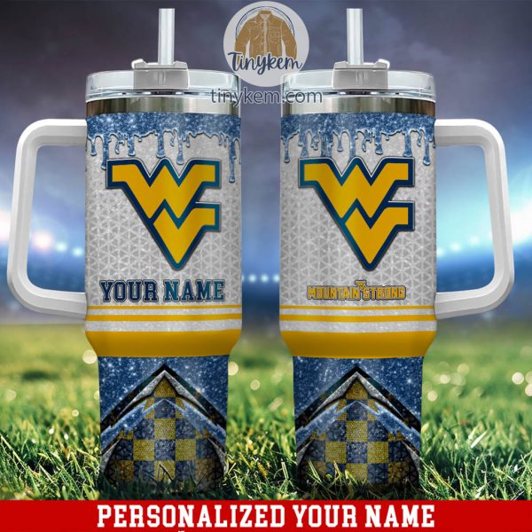 West Virginia Mountaineers Customized 40oz Tumbler With Glitter Printed Style
