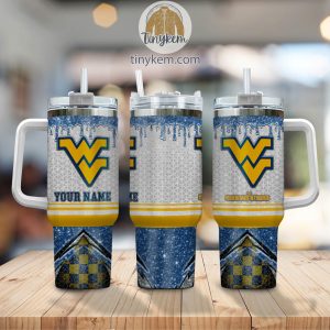 West Virginia Mountaineers Customized 40oz Tumbler With Glitter Printed Style2B2 AcBmO