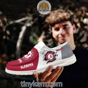 Alabama Crimson Tide Customized Canvas Loafer Dude Shoes