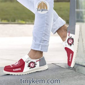 Alabama Crimson Tide Customized Canvas Loafer Dude Shoes2B2 L0SQh