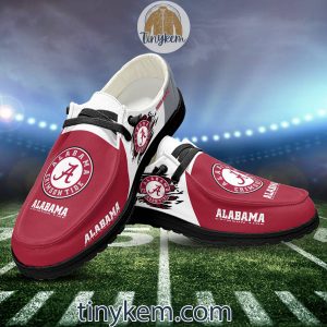 Alabama Crimson Tide Customized Canvas Loafer Dude Shoes2B6 lK7DM
