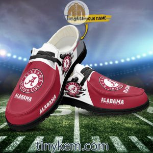 Alabama Crimson Tide Customized Canvas Loafer Dude Shoes2B7 tcxQF