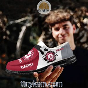 Alabama Crimson Tide Customized Canvas Loafer Dude Shoes2B9 33tq7
