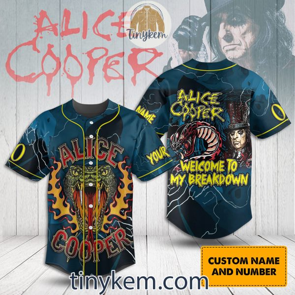 Alice Cooper Customized Baseball Jersey: Welcome To My Breakdown