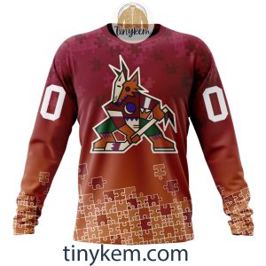 Arizona Coyotes Customized Tshirt Hoodie With Autism Awareness 2024 Design2B4 EMFCW