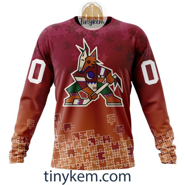 Arizona Coyotes Customized Tshirt, Hoodie With Autism Awareness 2024 Design