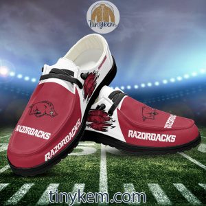 Arkansas Razorbacks Customized Canvas Loafer Dude Shoes