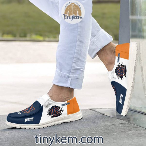 Auburn Tigers Customized Canvas Loafer Dude Shoes