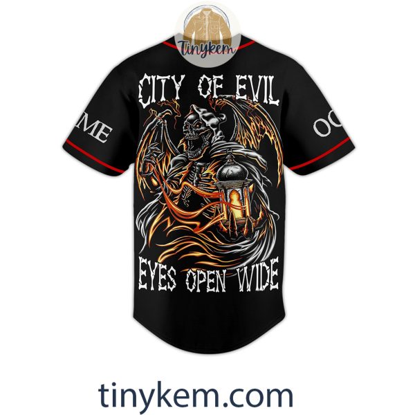 Avenged Sevenfold Customized Baseball Jersey: City Of Evil Eyes Open Wide