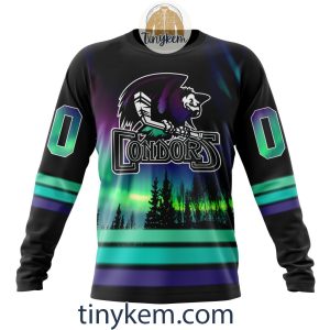 Bakersfield Condors Northern Lights Hoodie Tshirt Sweatshirt2B4 Tm2ek