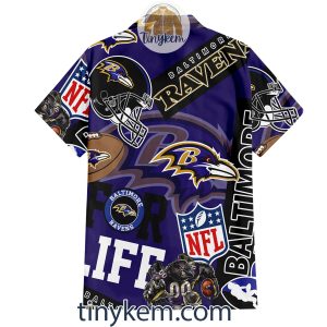 Baltimore Ravens Hawaiian Shirt and Beach Shorts