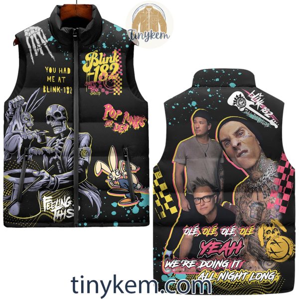 Blink-182 Black Puffer Sleeveless Jacket