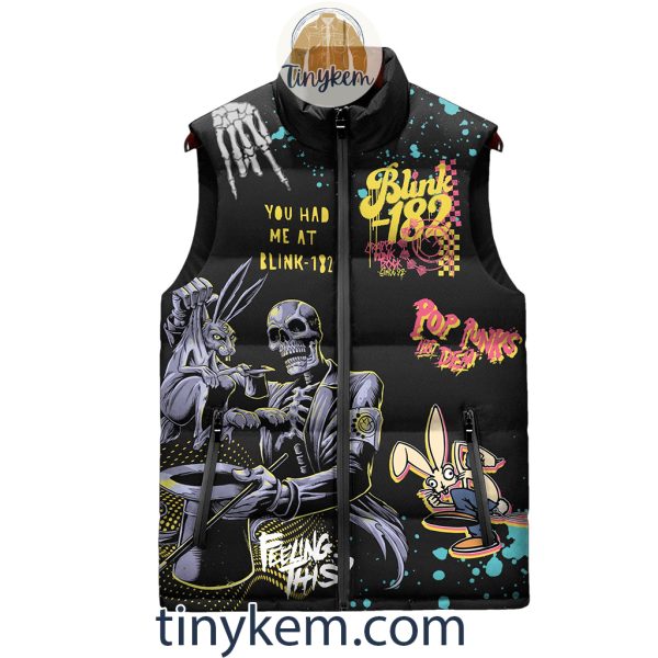 Blink-182 Black Puffer Sleeveless Jacket