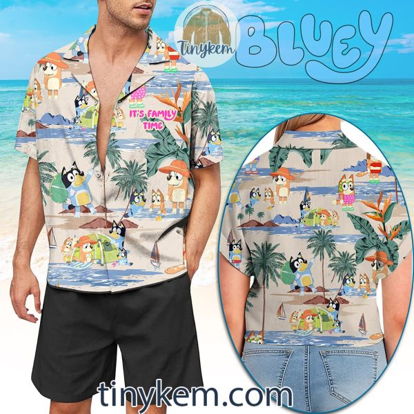 Bluey Family Summer Vacation Hawaiian Shirt