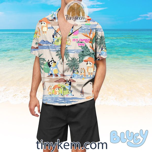 Bluey Family Summer Vacation Hawaiian Shirt
