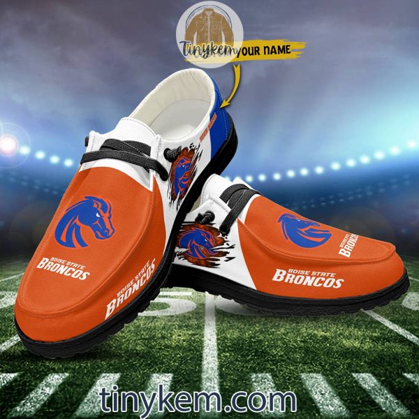 Boise State Broncos Customized Canvas Loafer Dude Shoes