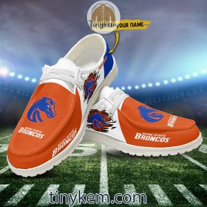 Boise State Broncos Customized Canvas Loafer Dude Shoes2B8 jOqk0