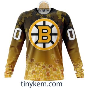 Boston Bruins Customized Tshirt Hoodie With Autism Awareness 2024 Design2B4 MgE98