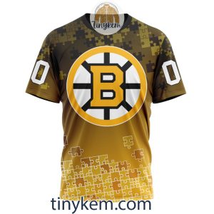 Boston Bruins Customized Tshirt Hoodie With Autism Awareness 2024 Design2B6 c2AGj