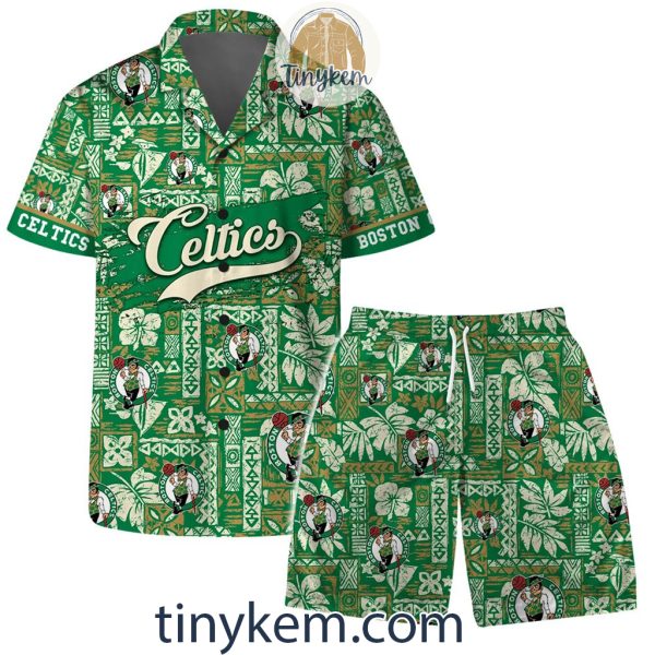 Boston Celtics Summer Hawaiian Shirt and Beach Shorts