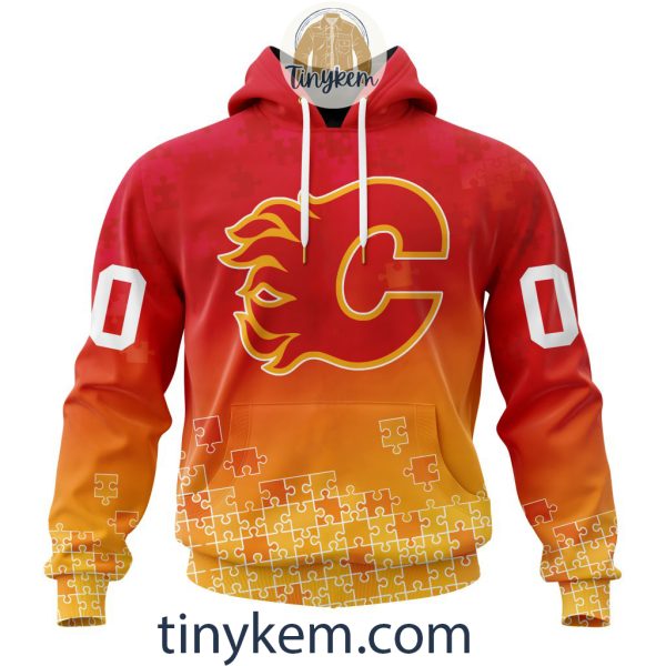 Calgary Flames Customized Tshirt, Hoodie With Autism Awareness 2024 Design