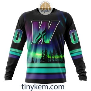 Calgary Wranglers Northern Lights Hoodie Tshirt Sweatshirt2B4 mAkSm