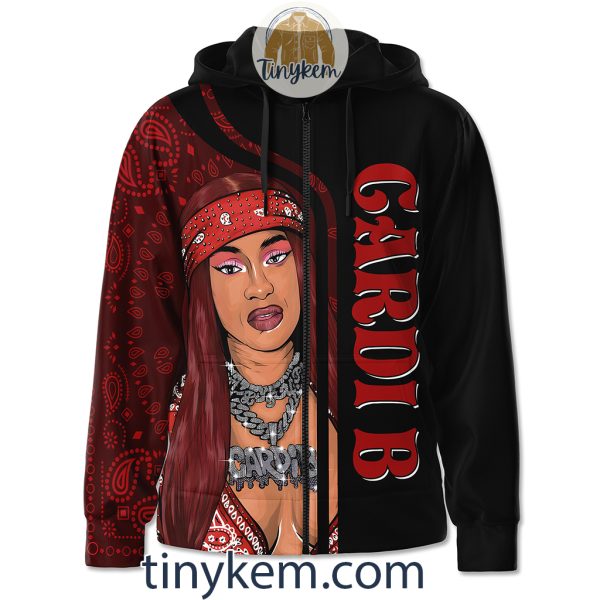 Cardi B Zipper Hoodie: Leave His Texts On Read Leave His Balls All Blue