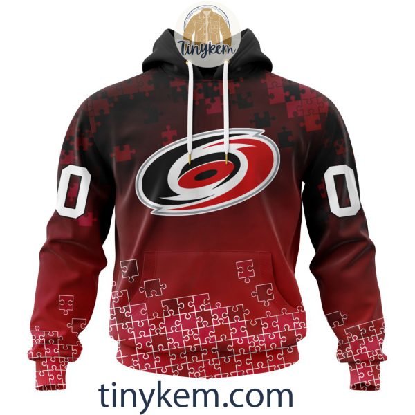 Carolina Hurricanes Customized Tshirt, Hoodie With Autism Awareness 2024 Design