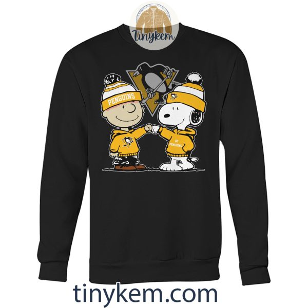 Charlie and Snoopy In Pittsburgh Penguins Jersey Shirt