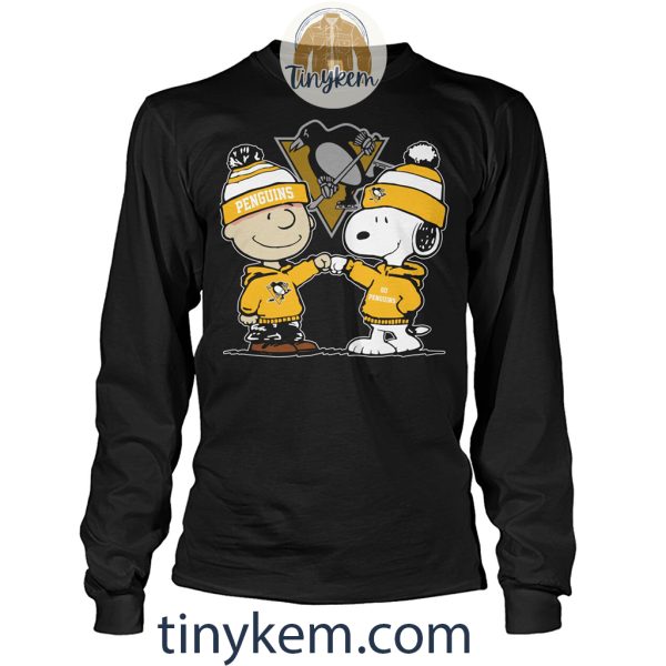 Charlie and Snoopy In Pittsburgh Penguins Jersey Shirt