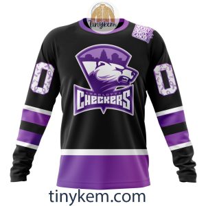 Charlotte Checkers Hockey Fight Cancer Hoodie Tshirt2B4 L6Fhh