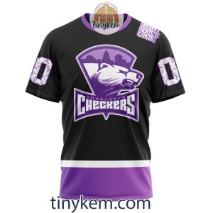 Charlotte Checkers Hockey Fight Cancer Hoodie Tshirt2B6 gf9hH
