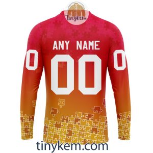 Chicago Blackhawks Customized Tshirt Hoodie With Autism Awareness 2024 Design2B5 XZ7KO
