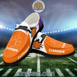 Clemson Tigers Customized Canvas Loafer Dude Shoes