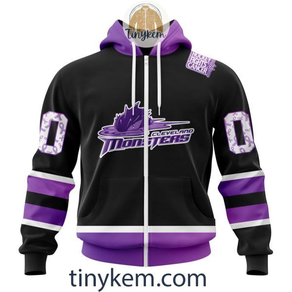 Cleveland Monsters Hockey Fight Cancer Hoodie, Tshirt