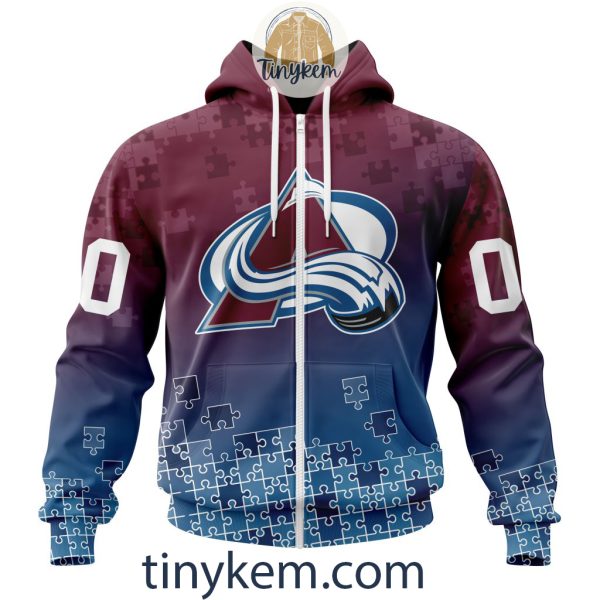 Colorado Avalanche Customized Tshirt, Hoodie With Autism Awareness 2024 Design