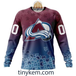 Colorado Avalanche Customized Tshirt Hoodie With Autism Awareness 2024 Design2B4 hPYPe