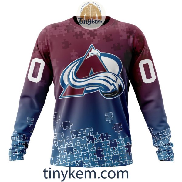 Colorado Avalanche Customized Tshirt, Hoodie With Autism Awareness 2024 Design