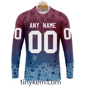 Colorado Avalanche Customized Tshirt Hoodie With Autism Awareness 2024 Design2B5 Uowbn